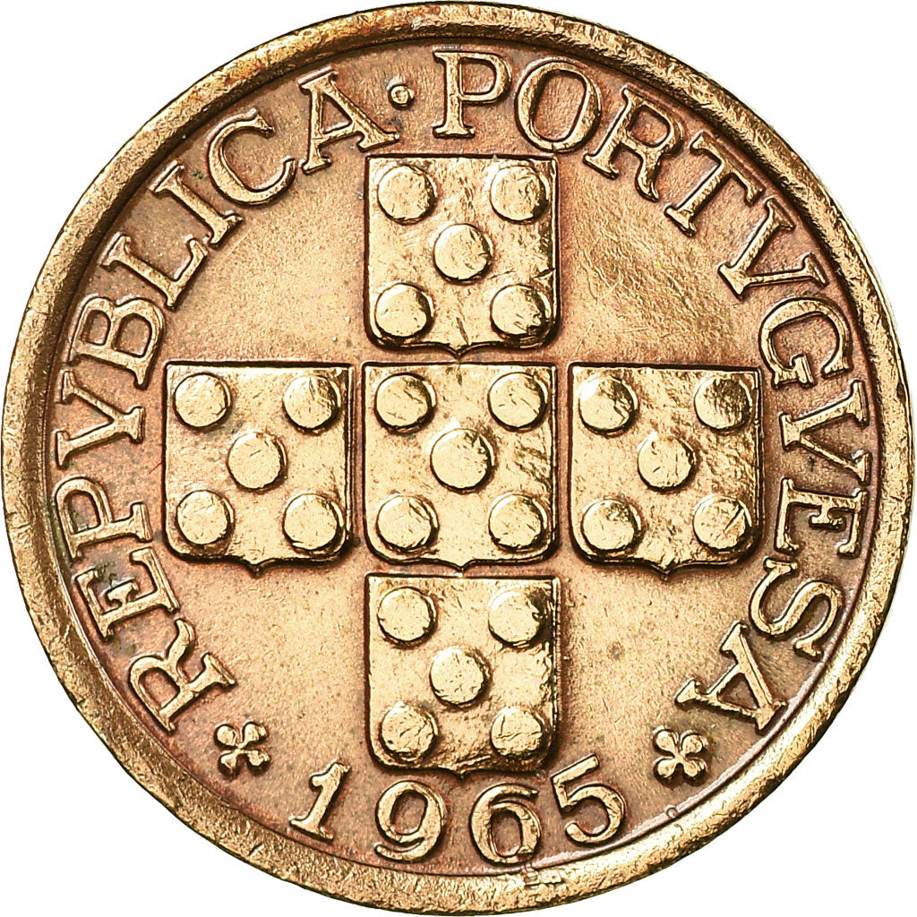 Moneta, Portogallo, 10 Centavos, 1965, BB, Bronzo, KM:583