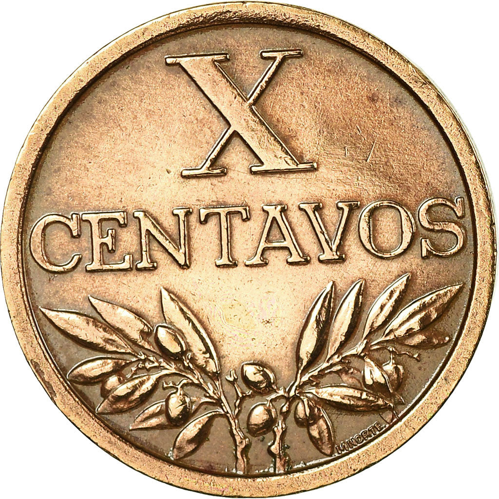 Münze, Portugal, 10 Centavos, 1966, SS, Bronze, KM:583