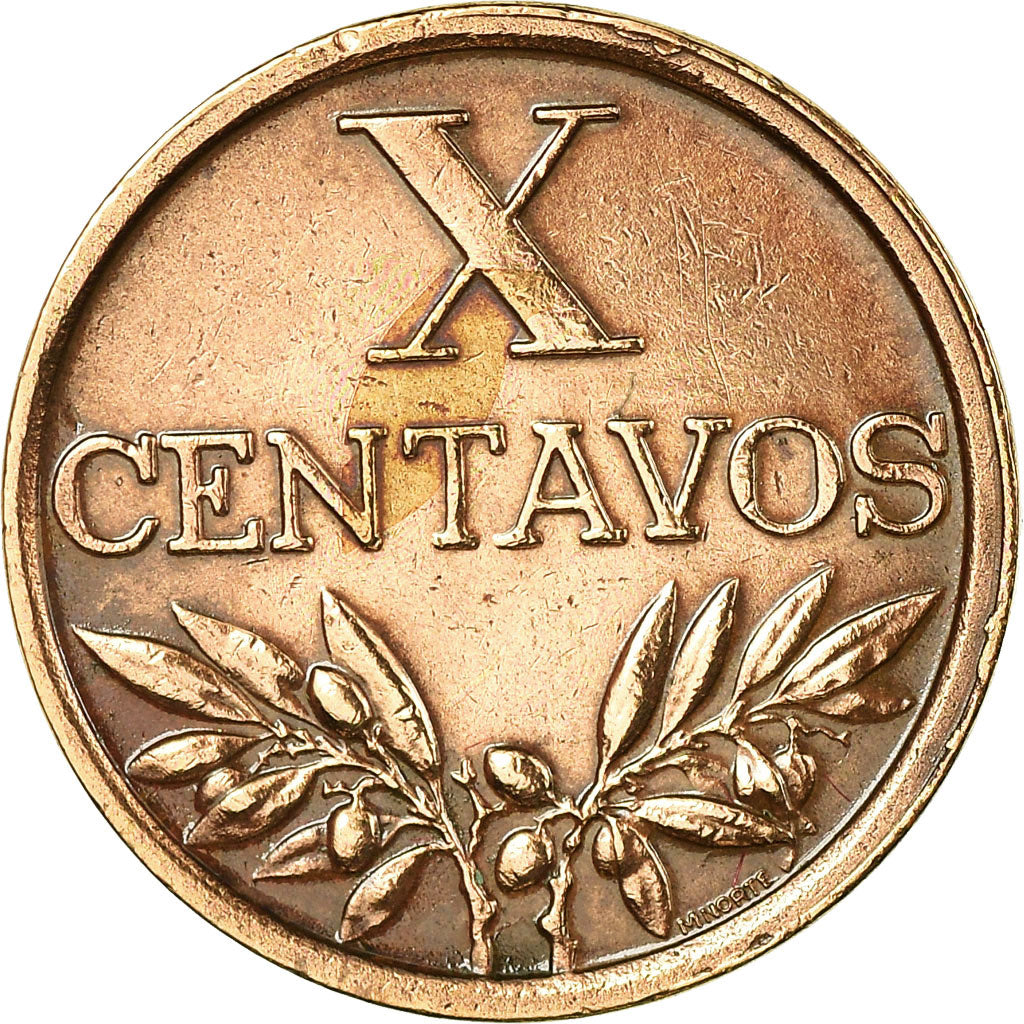 Moneta, Portogallo, 10 Centavos, 1969, BB, Bronzo, KM:583