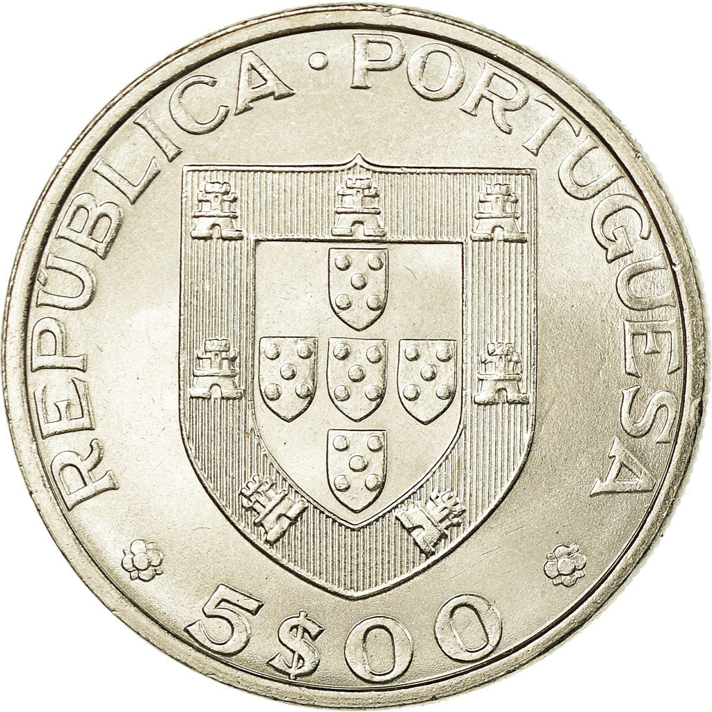 Moneta, Portogallo, 5 Escudos, 1983, BB+, Rame-nichel, KM:618