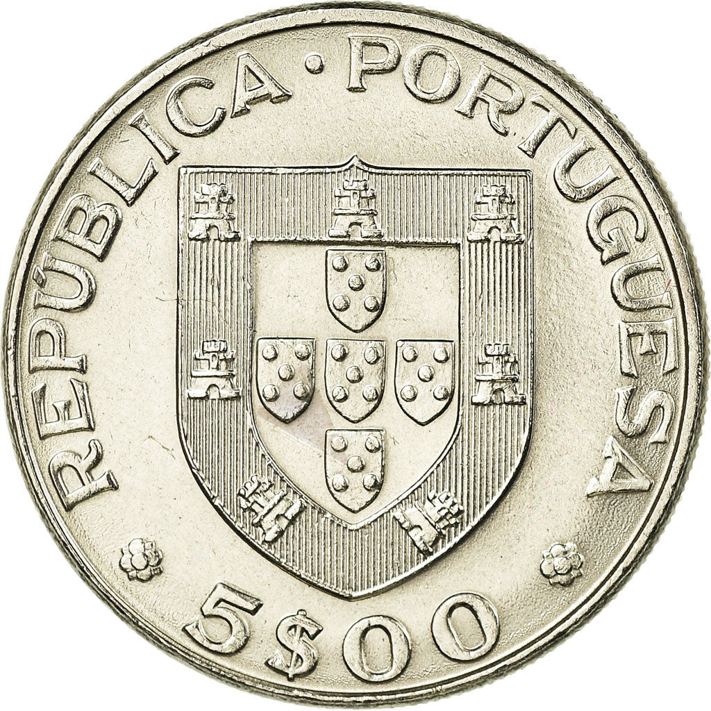 Monnaie, Portugal, 5 Escudos, 1977, Lisbonne, SUP, Copper-nickel, KM:606