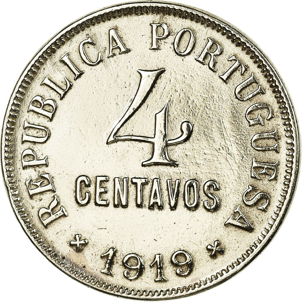 Moeda, Portugal, 4 Centavos, 1919, EF(40-45), Cobre-níquel, KM:566