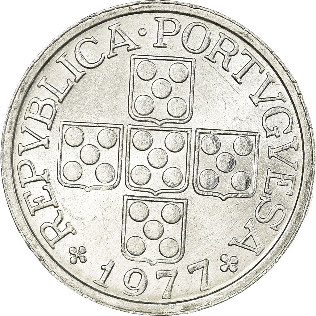 Coin, Portugal, 10 Centavos, 1977, EF(40-45), Aluminum, KM:594