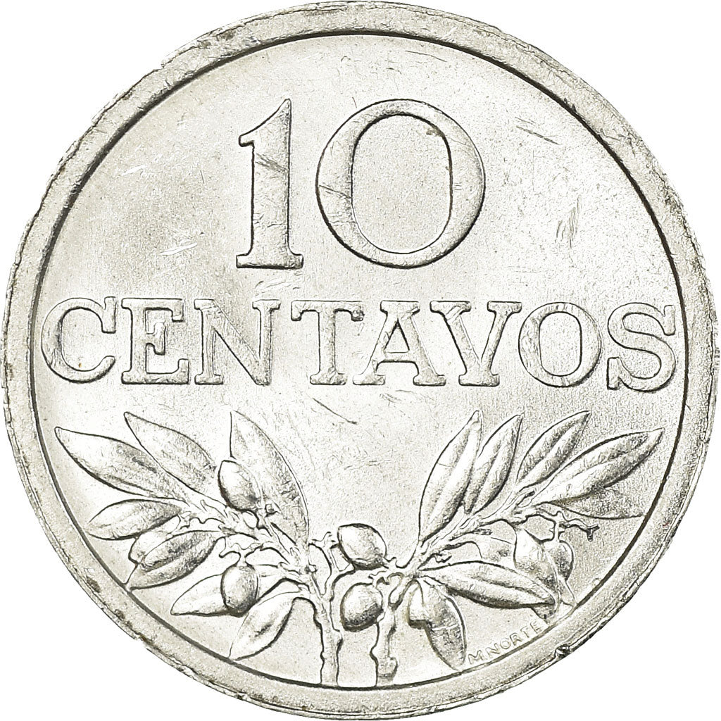 Coin, Portugal, 10 Centavos, 1977, EF(40-45), Aluminum, KM:594