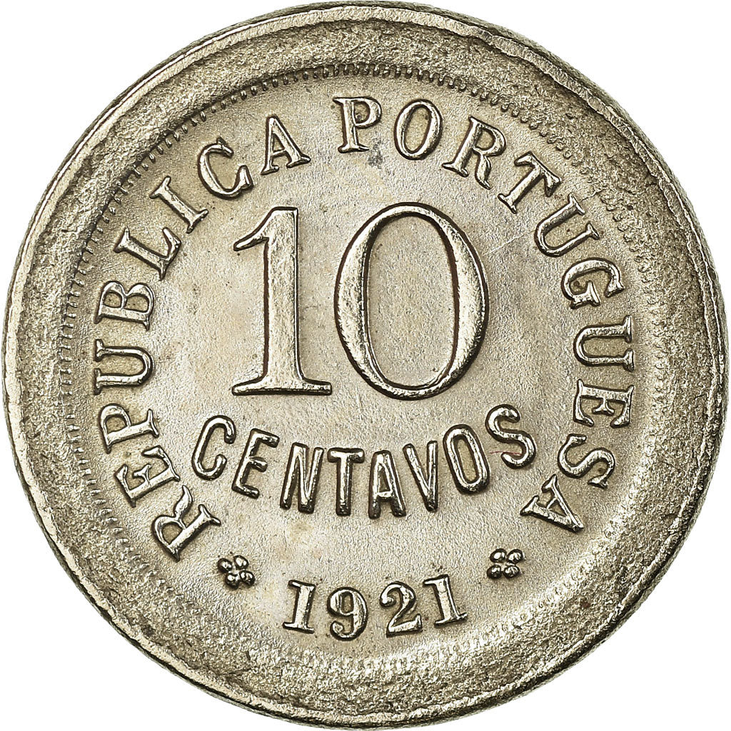 Munten, Portugal, 10 Centavos, 1921, ZF, Copper-nickel, KM:570