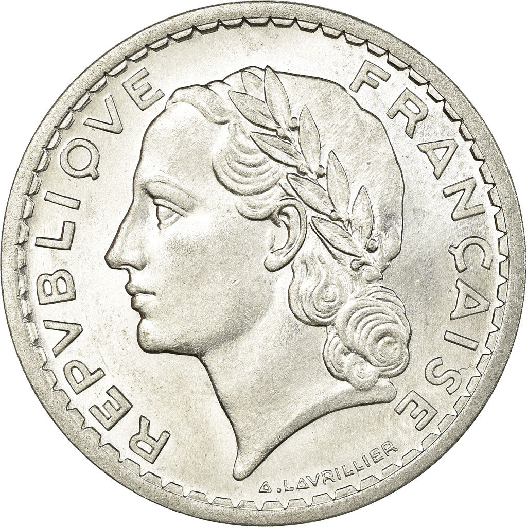 Munten, Frankrijk, Lavrillier, 5 Francs, 1945, Paris, PR, Aluminium, KM:888b.1