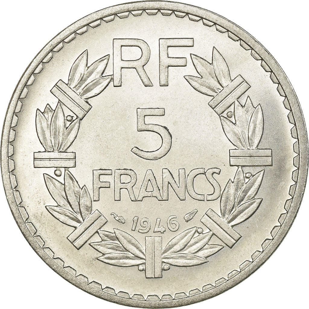 Munten, Frankrijk, Lavrillier, 5 Francs, 1945, Paris, PR, Aluminium, KM:888b.1