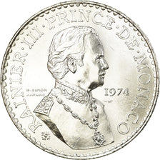 Coin, Monaco, Rainier III, 50 Francs, 1974, MS(60-62), Silver, KM:152.1
