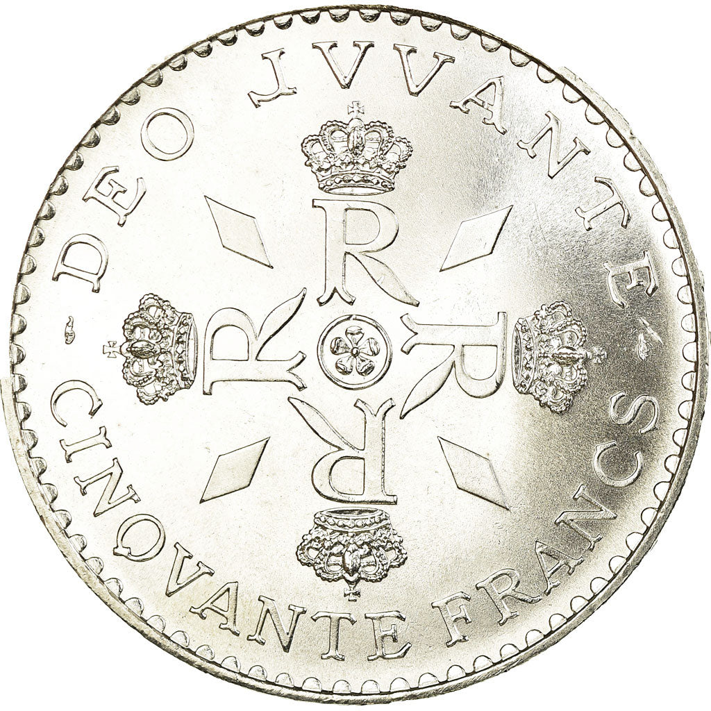 Coin, Monaco, Rainier III, 50 Francs, 1974, MS(60-62), Silver, KM:152.1