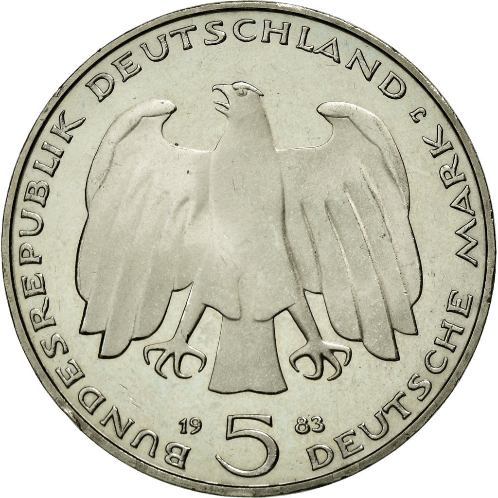 Moneda, ALEMANIA - REPÚBLICA FEDERAL, 5 Mark, 1983, Hamburg, Germany, EBC