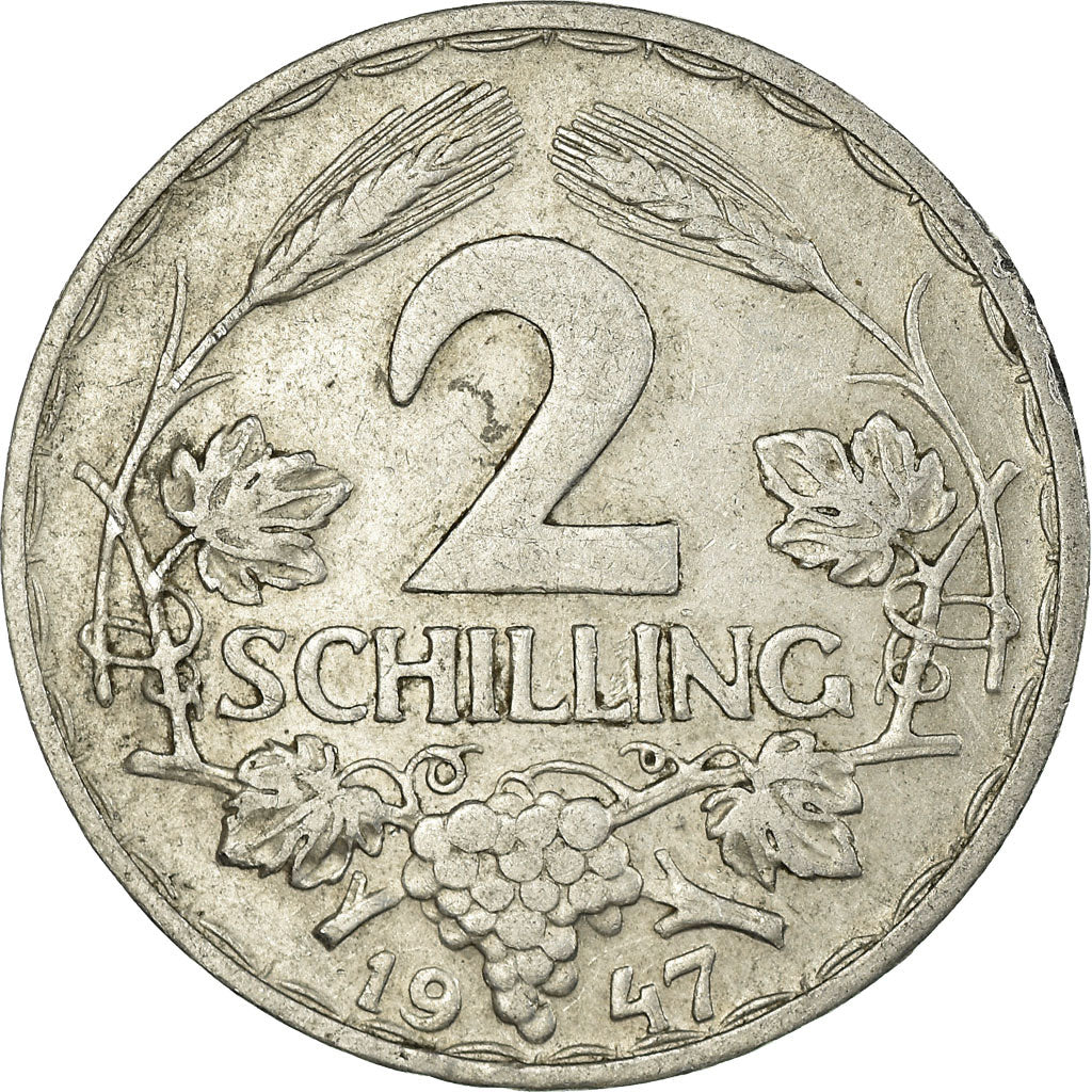 Moneta, Austria, 2 Schilling, 1947, VF(30-35), Aluminium, KM:2872