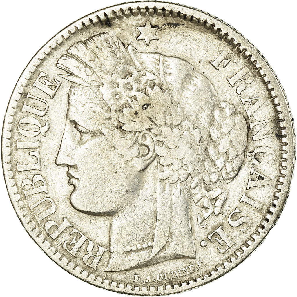 Münze, Frankreich, Cérès, 2 Francs, 1871, Bordeaux, S, Silber, KM:816.2