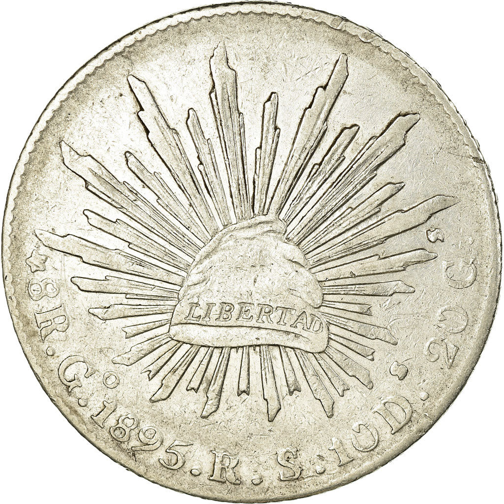 Münze, Mexiko, 8 Reales, 1895, Guanajuato, SS, Silber, KM:377.8