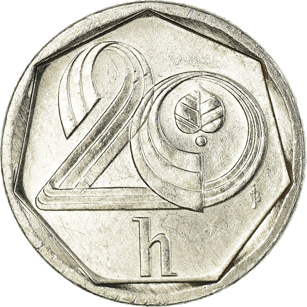 Moneda, República Checa, 20 Haleru, 1997, MBC, Aluminio, KM:2.1
