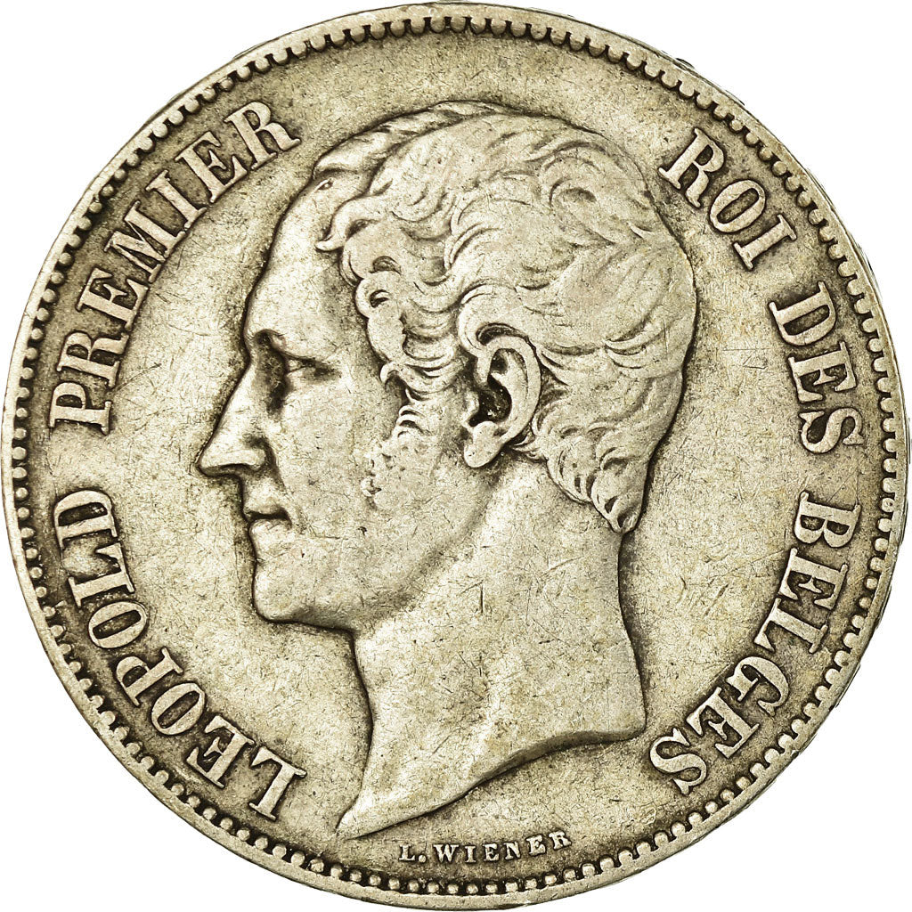 Moeda, Bélgica, Leopold I, 5 Francs, 5 Frank, 1849, EF(40-45), Prata, KM:3.2