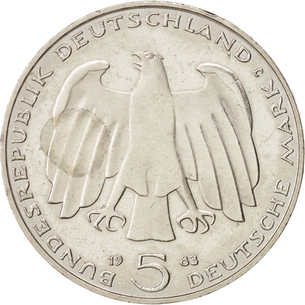 GERMANY - FEDERAL REPUBLIC, 5 Mark, 1983, Hamburg, Germany, MS(60-62), Copper...