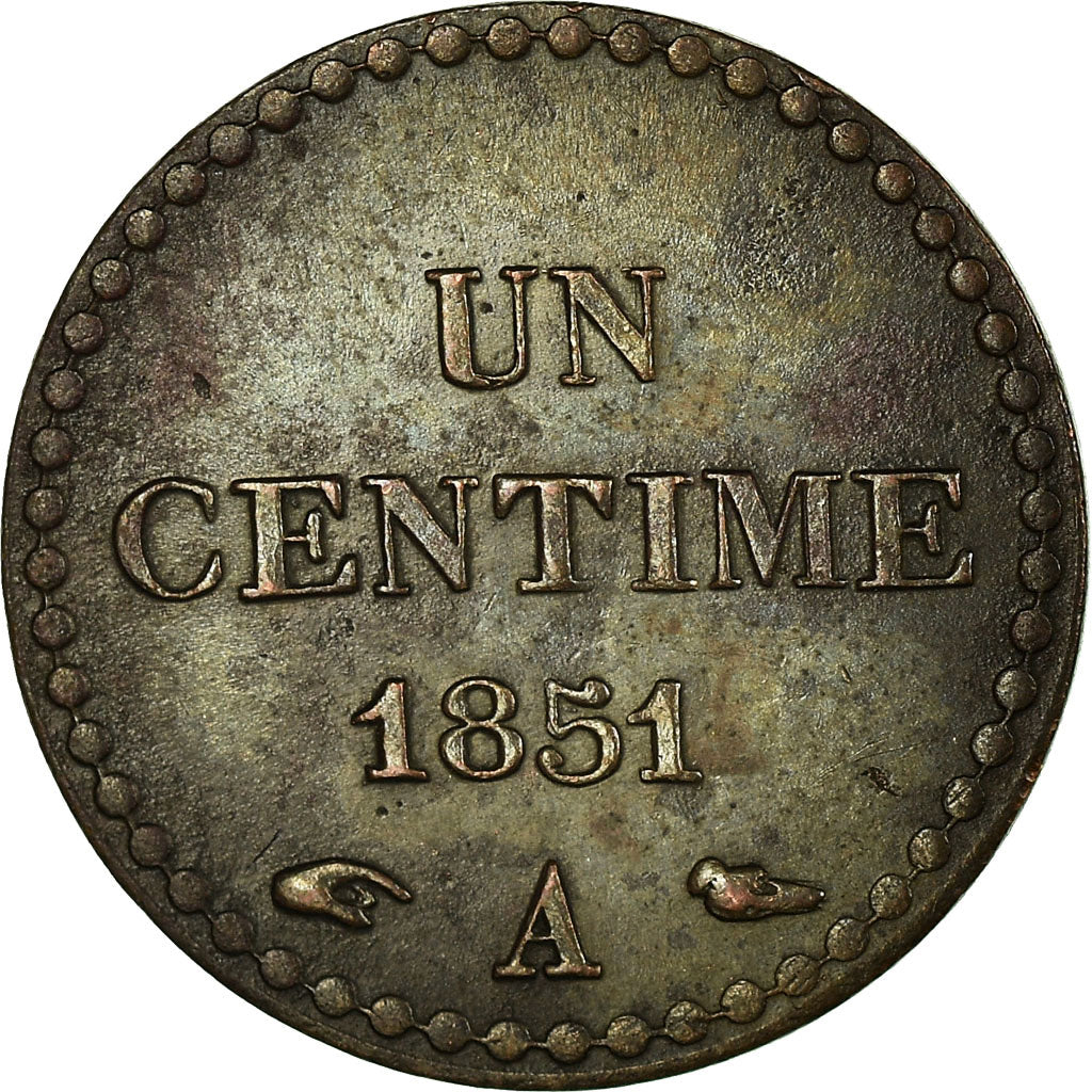 Moneta, Francja, Dupré, Centime, 1851, Paris, AU(55-58), Bronze, KM:754
