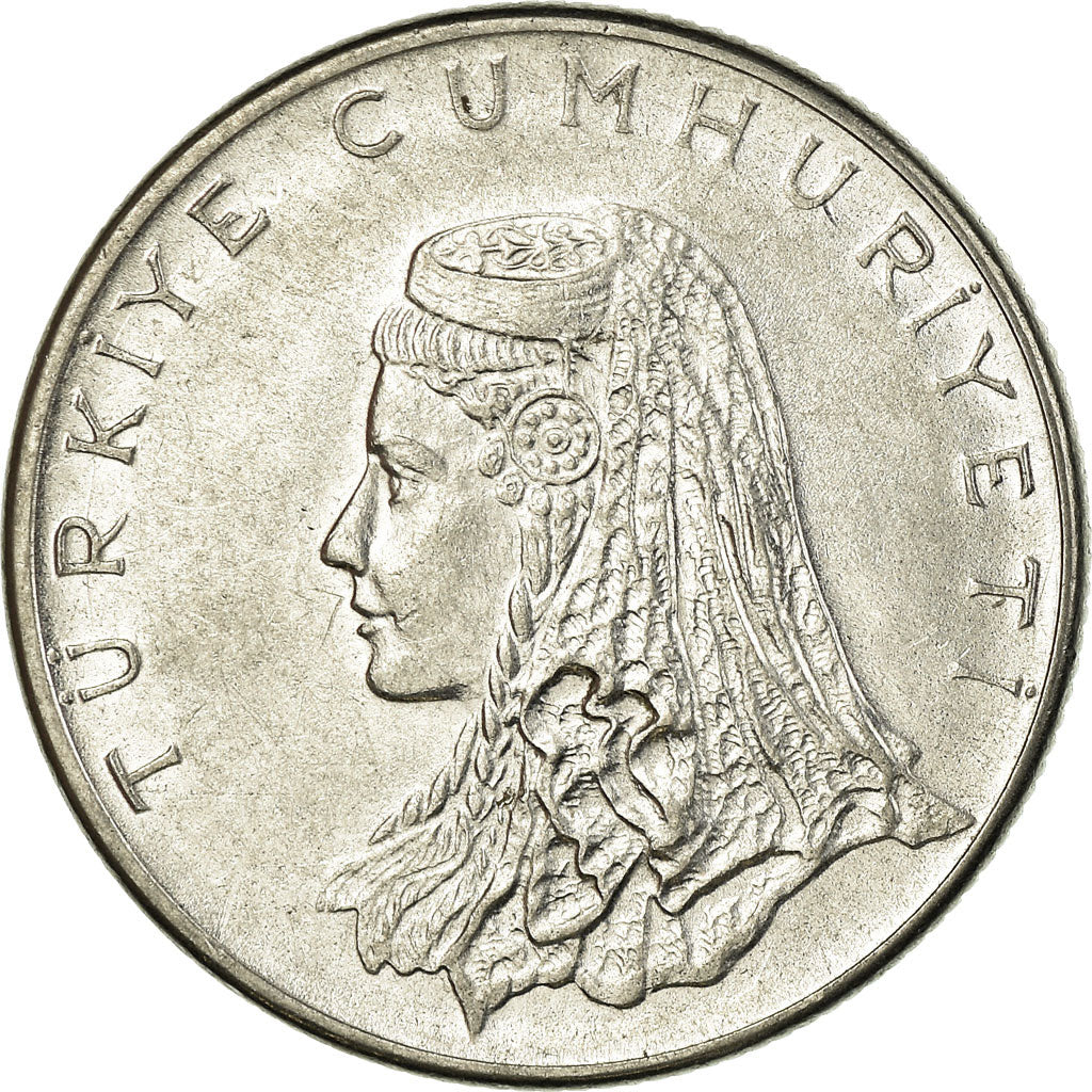 Moneta, Turchia, 50 Kurus, 1976, BB+, Acciaio inossidabile