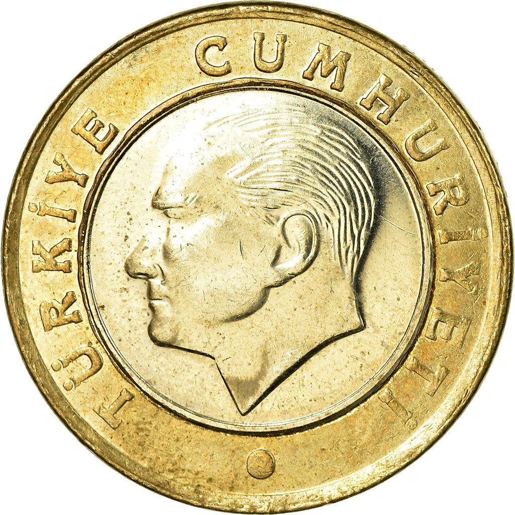 Moneta, Turcja, Lira, 2010, AU(55-58), Bimetaliczny, KM:1244
