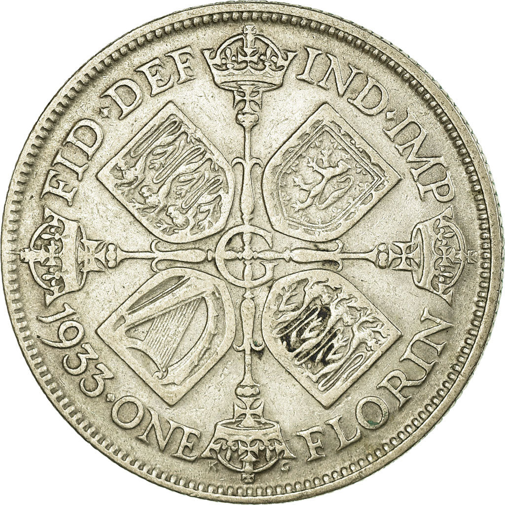 Münze, Großbritannien, George V, Florin, Two Shillings, 1933, SS, Silber