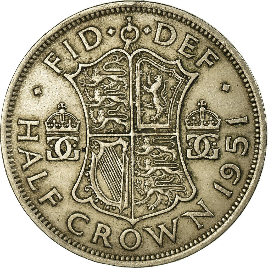 Moneta, Gran Bretagna, George VI, 1/2 Crown, 1951, BB, Rame-nichel, KM:879