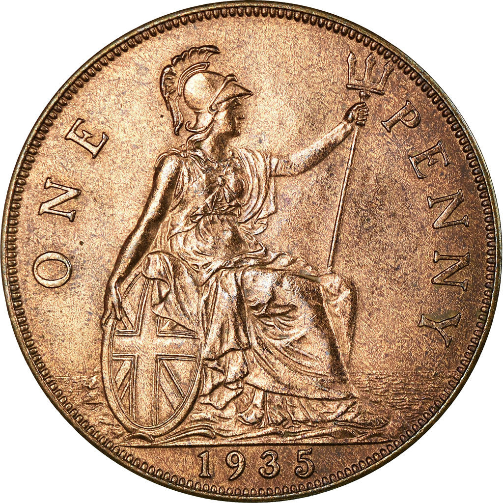 Munten, Groot Bretagne, George V, Penny, 1935, PR, Bronze, KM:838