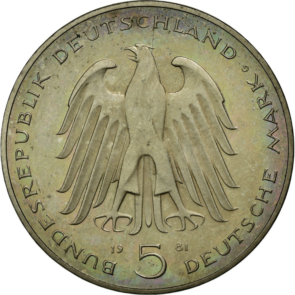 Moneta, GERMANIA - REPUBBLICA FEDERALE, 5 Mark, 1981, Karlsruhe, Germany, SPL