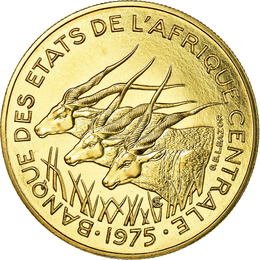 Coin, Central African States, 25 Francs, 1975, Paris, ESSAI, MS(65-70)