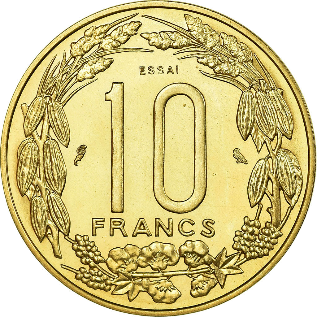 Moneta, Stati dell’Africa centrale, 10 Francs, 1974, Paris, ESSAI, FDC