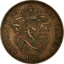 Coin, Belgium, Leopold II, 2 Centimes, 1870, AU(55-58), Copper, KM:35.1