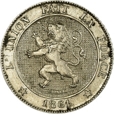 Moneta, Belgia, Leopold I, 5 Centimes, 1861, AU(50-53), Miedź-Nikiel, KM:21