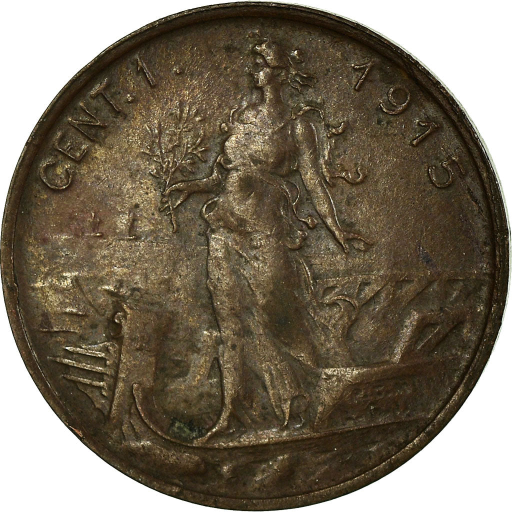 Coin, Italy, Vittorio Emanuele III, Centesimo, 1915, Rome, EF(40-45), Bronze