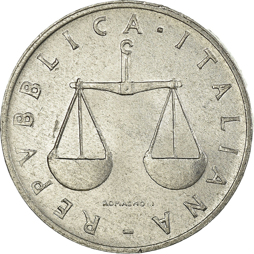 Moneda, Italia, Lira, 1958, Rome, MBC, Aluminio, KM:91