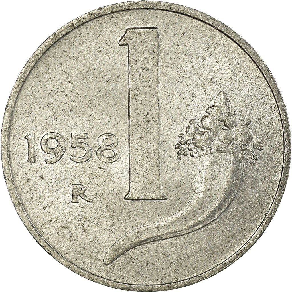 Moneda, Italia, Lira, 1958, Rome, MBC, Aluminio, KM:91