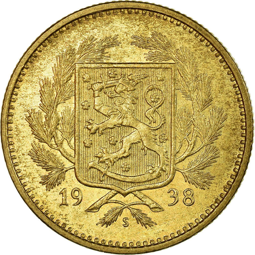 Moneta, Finlandia, 5 Markkaa, 1938, MB+, Alluminio-bronzo, KM:31