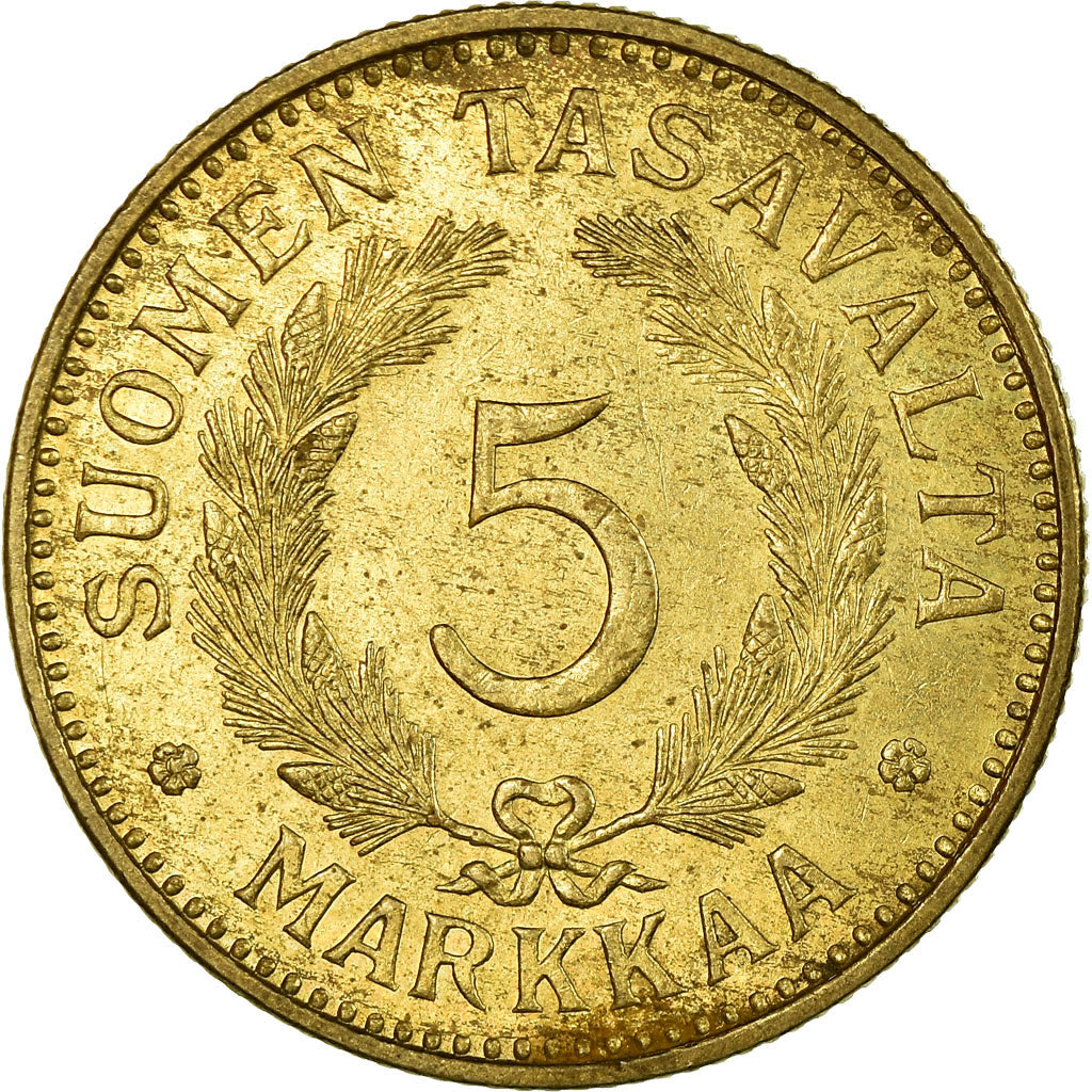 Moneta, Finlandia, 5 Markkaa, 1938, MB+, Alluminio-bronzo, KM:31