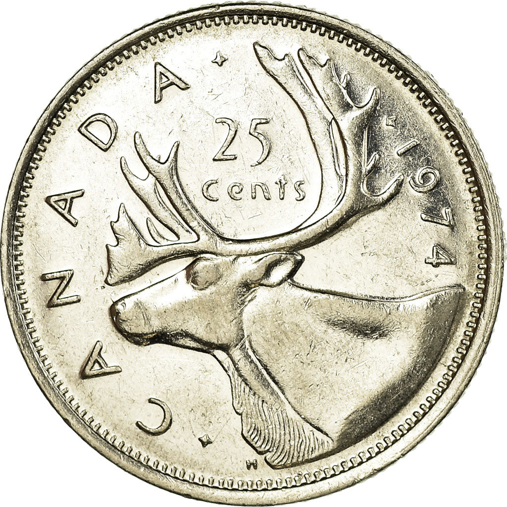 Moeda, Canadá, Elizabeth II, 25 Cents, 1974, Royal Canadian Mint, Ottawa