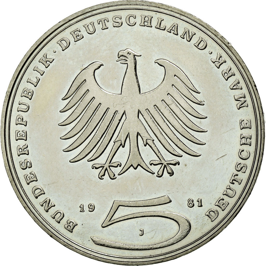 Coin, GERMANY - FEDERAL REPUBLIC, 5 Mark, 1981, Hamburg, Germany, MS(60-62)
