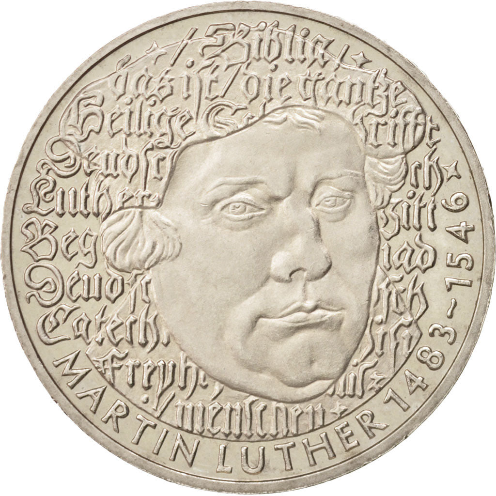 GERMANY - FEDERAL REPUBLIC, 5 Mark, 1983, Karlsruhe, Germany, AU(55-58), Copp...