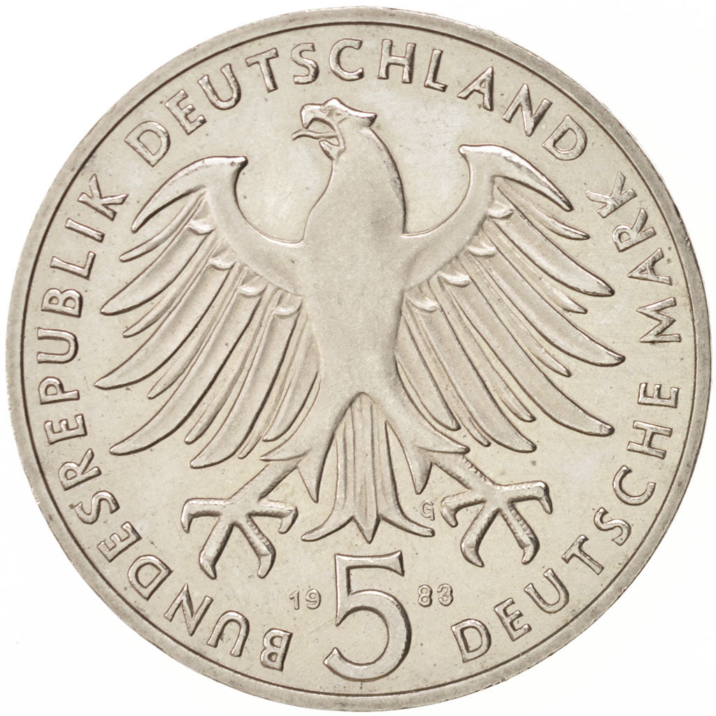 GERMANY - FEDERAL REPUBLIC, 5 Mark, 1983, Karlsruhe, Germany, AU(55-58), Copp...