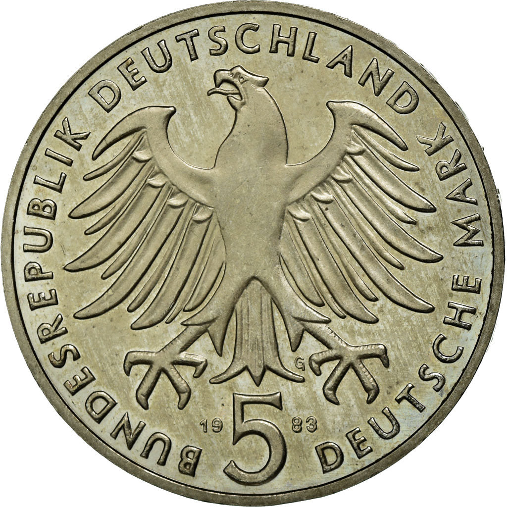 Monnaie, République fédérale allemande, 5 Mark, 1983, Karlsruhe, Germany
