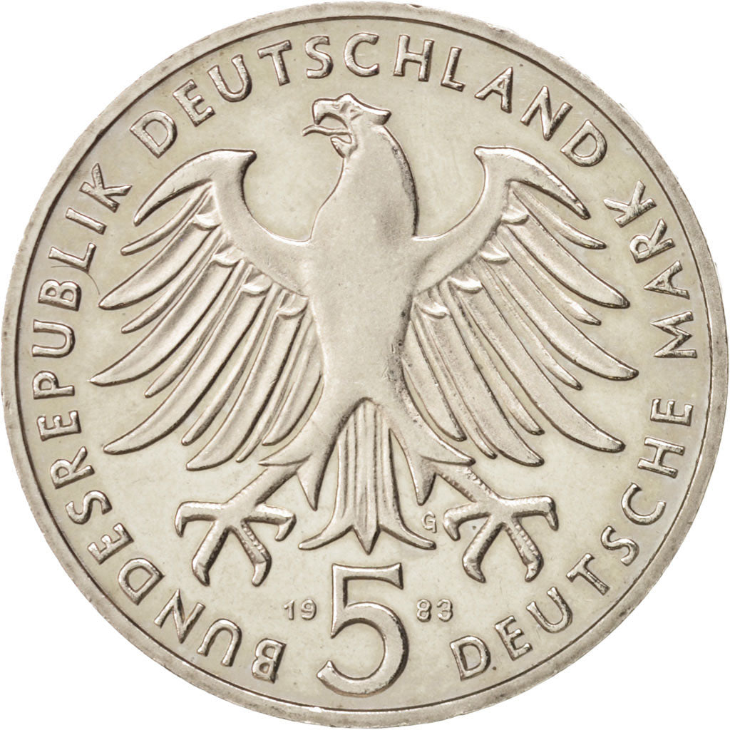 GERMANY - FEDERAL REPUBLIC, 5 Mark, 1983, Karlsruhe, Germany, MS(60-62), Copp...