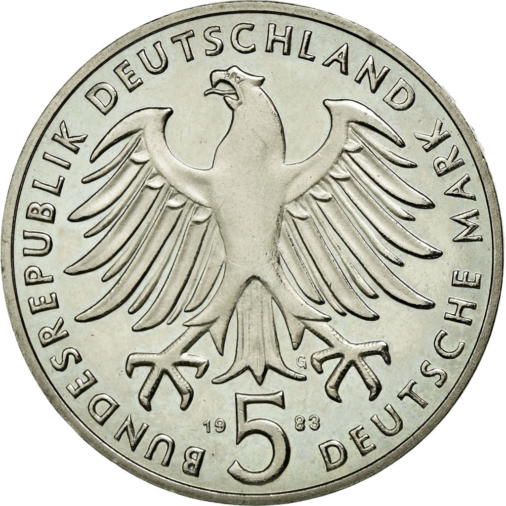 Coin, GERMANY - FEDERAL REPUBLIC, 5 Mark, 1983, Karlsruhe, Germany, MS(63)