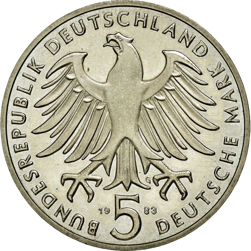 Coin, GERMANY - FEDERAL REPUBLIC, 5 Mark, 1983, Karlsruhe, Germany, MS(63)