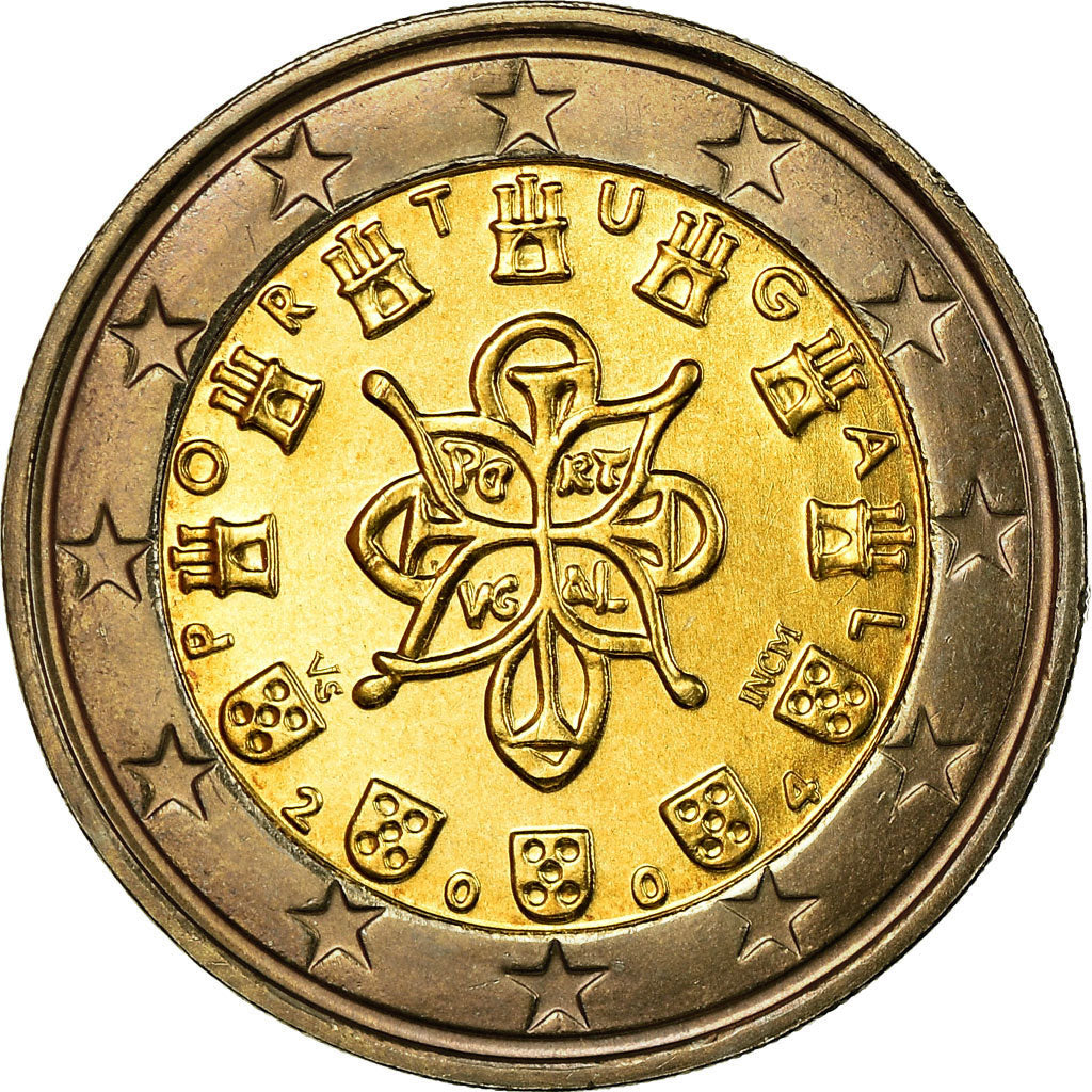 Portugal, 2 Euro, 2004, UNZ, Bi-Metallic, KM:747