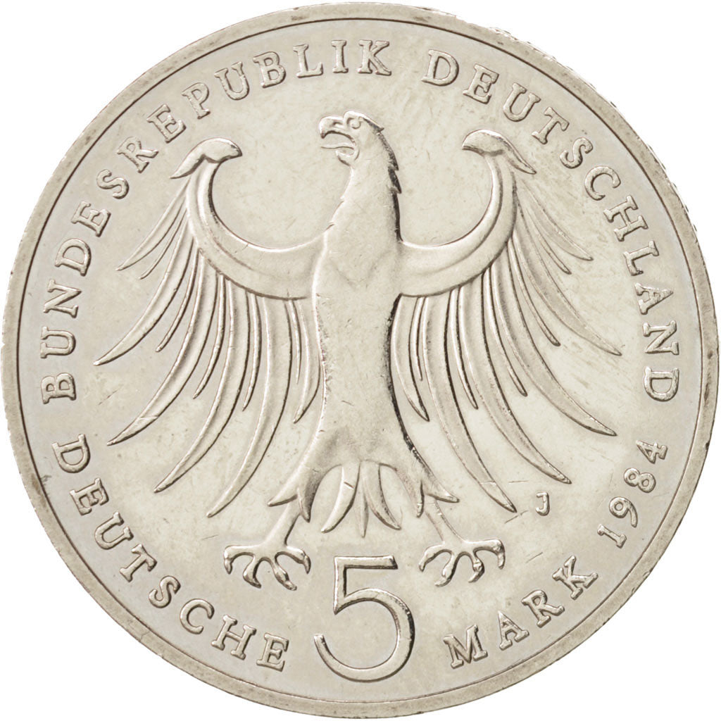 GERMANY - FEDERAL REPUBLIC, 5 Mark, 1984, Hamburg, Germany, MS(60-62), Copper...