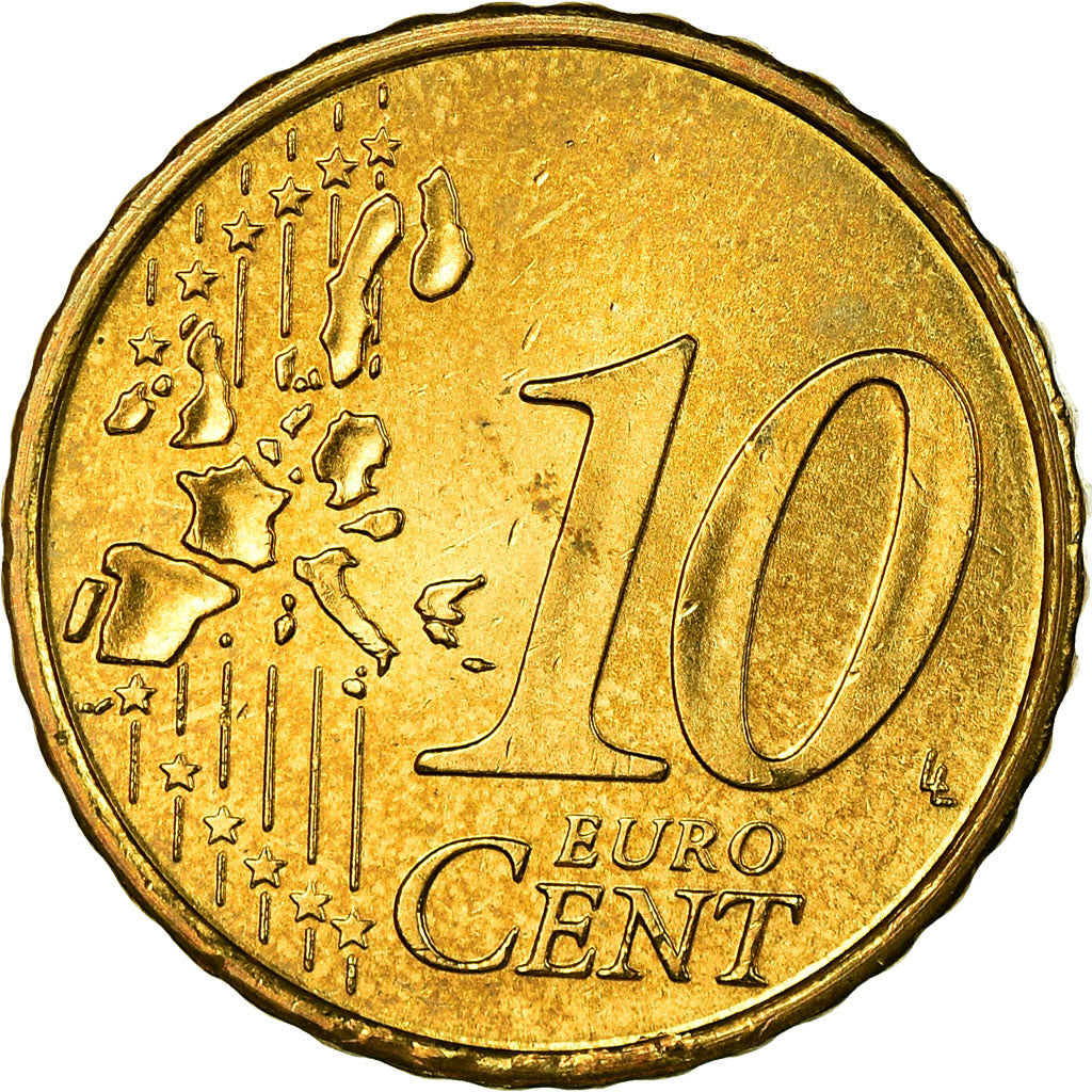 Portugal, 10 Euro Cent, 2004, SS, Messing, KM:743