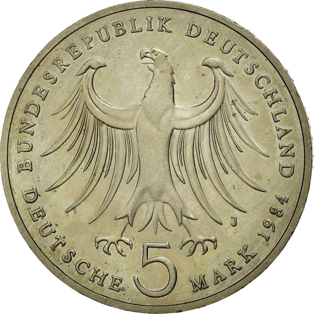 Coin, GERMANY - FEDERAL REPUBLIC, 5 Mark, 1984, Hamburg, Germany, MS(60-62)