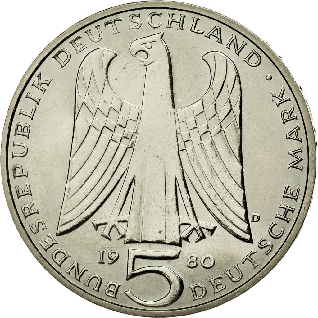 Coin, GERMANY - FEDERAL REPUBLIC, 5 Mark, 1980, Munich, Germany, MS(60-62)