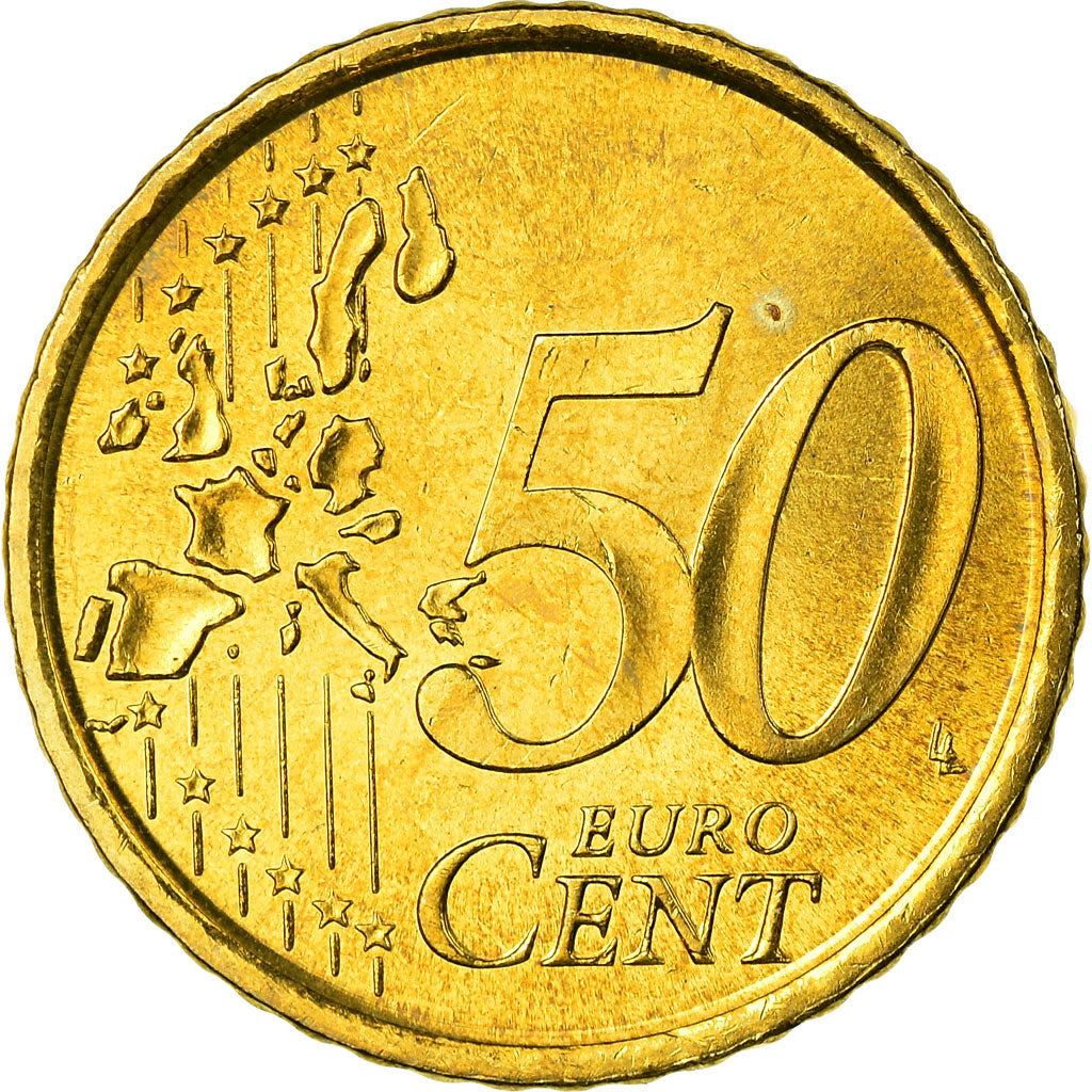 España, 50 Euro Cent, 1999, EBC, Latón, KM:1045